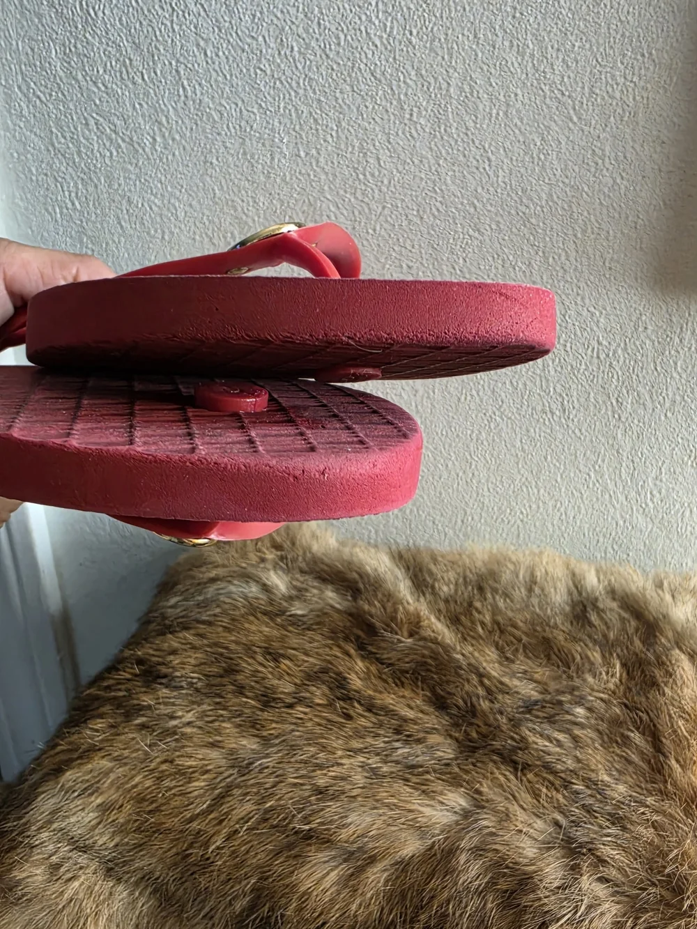 Tory Burch Red  Logo Flip Flops Size 8